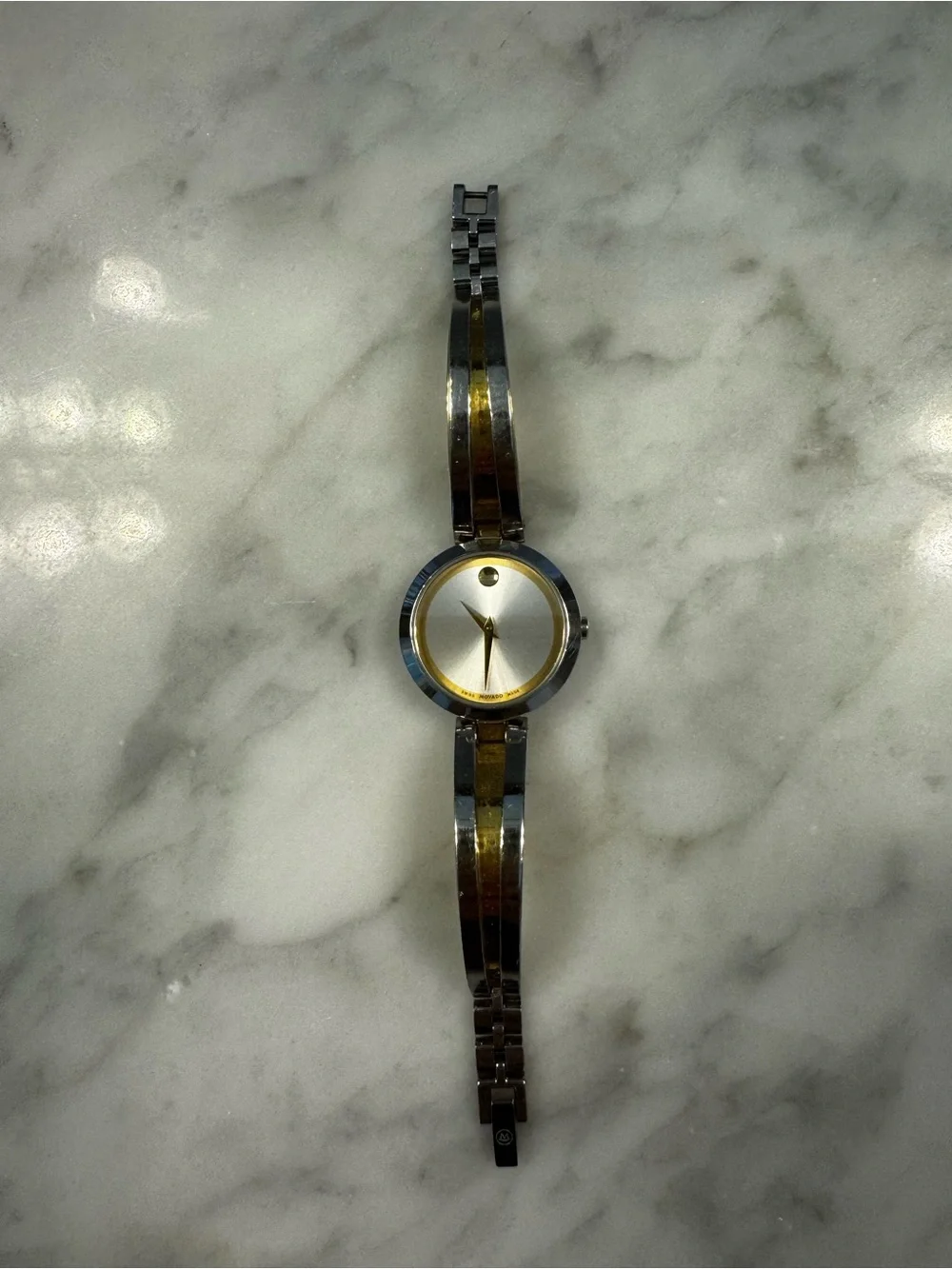 Movado Two-Tone Gold and Silver Women's Bangle Watch